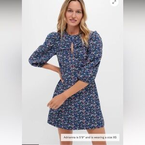 Tuckernuck Hyacinth House Corduroy Floral Keyhole Moore Mini Dress